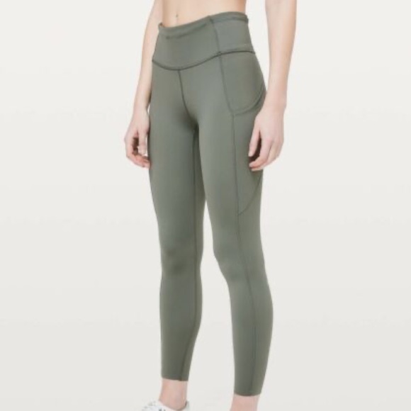 lululemon athletica Pants - Lululemon fast & free tights II 25” non reflective grey sage Sz 8